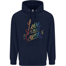 Love is Not a Crime LGBT Gay Awareness Mens 80% Cotton Hoodie Navy Blue
