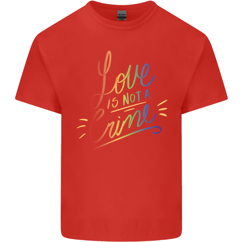 Love is Not a Crime LGBT Gay Awareness Mens Cotton T-Shirt Tee Top Red