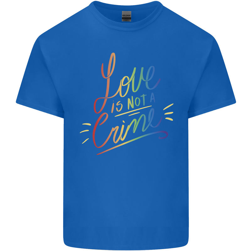 Love is Not a Crime LGBT Gay Awareness Mens Cotton T-Shirt Tee Top Royal Blue