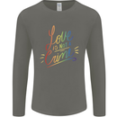Love is Not a Crime LGBT Gay Awareness Mens Long Sleeve T-Shirt Charcoal