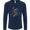 Love is Not a Crime LGBT Gay Awareness Mens Long Sleeve T-Shirt Navy Blue