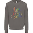 Love is Not a Crime LGBT Gay Awareness Mens Sweatshirt Jumper Charcoal