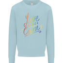 Love is Not a Crime LGBT Gay Awareness Mens Sweatshirt Jumper Light Blue