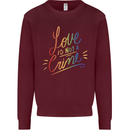 Love is Not a Crime LGBT Gay Awareness Mens Sweatshirt Jumper Maroon