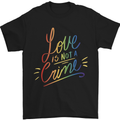 Love is Not a Crime LGBT Gay Awareness Mens T-Shirt Cotton Gildan Black
