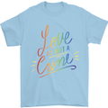 Love is Not a Crime LGBT Gay Awareness Mens T-Shirt Cotton Gildan Light Blue