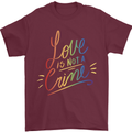 Love is Not a Crime LGBT Gay Awareness Mens T-Shirt Cotton Gildan Maroon