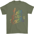 Love is Not a Crime LGBT Gay Awareness Mens T-Shirt Cotton Gildan Military Green