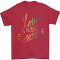 Love is Not a Crime LGBT Gay Awareness Mens T-Shirt Cotton Gildan Red