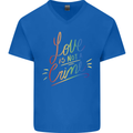 Love is Not a Crime LGBT Gay Awareness Mens V-Neck Cotton T-Shirt Royal Blue