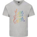 Love is Not a Crime LGBT Gay Awareness Mens V-Neck Cotton T-Shirt Sports Grey