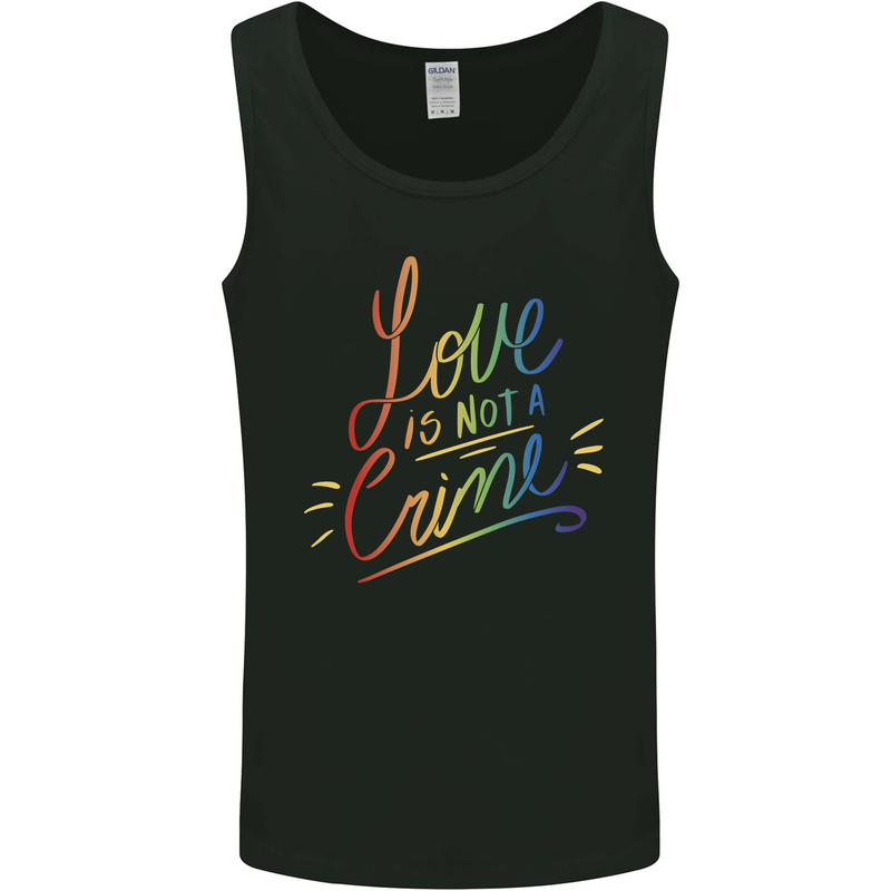 Love is Not a Crime LGBT Gay Awareness Mens Vest Tank Top Black