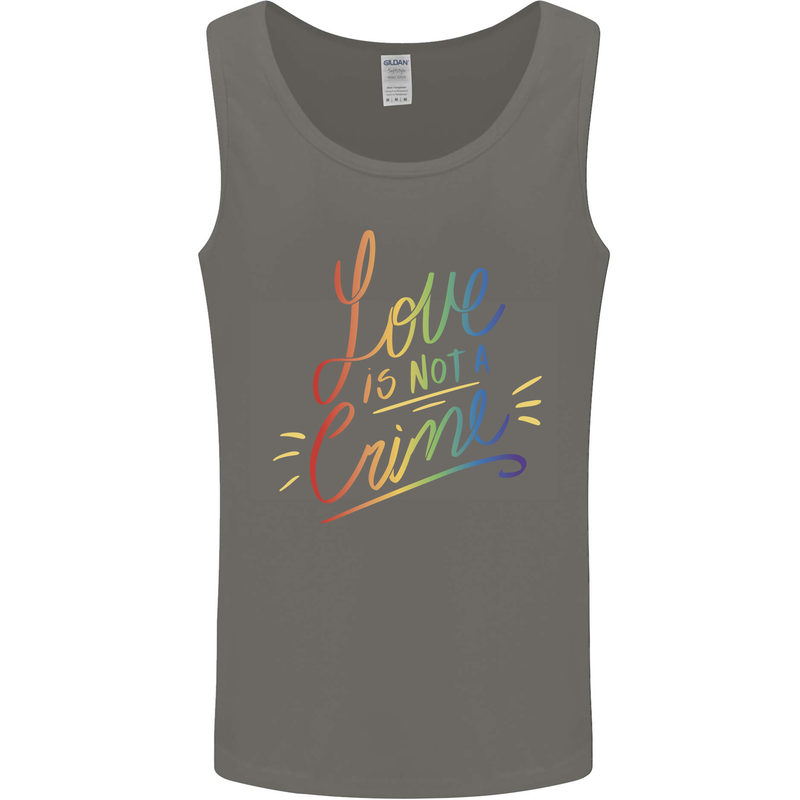 Love is Not a Crime LGBT Gay Awareness Mens Vest Tank Top Charcoal