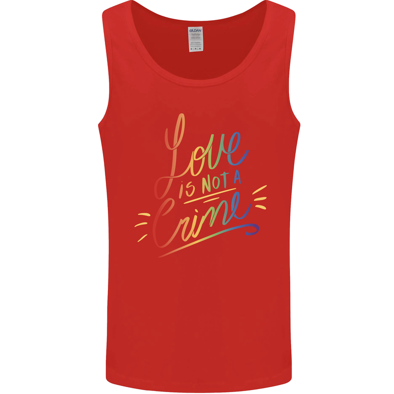 Love is Not a Crime LGBT Gay Awareness Mens Vest Tank Top Red