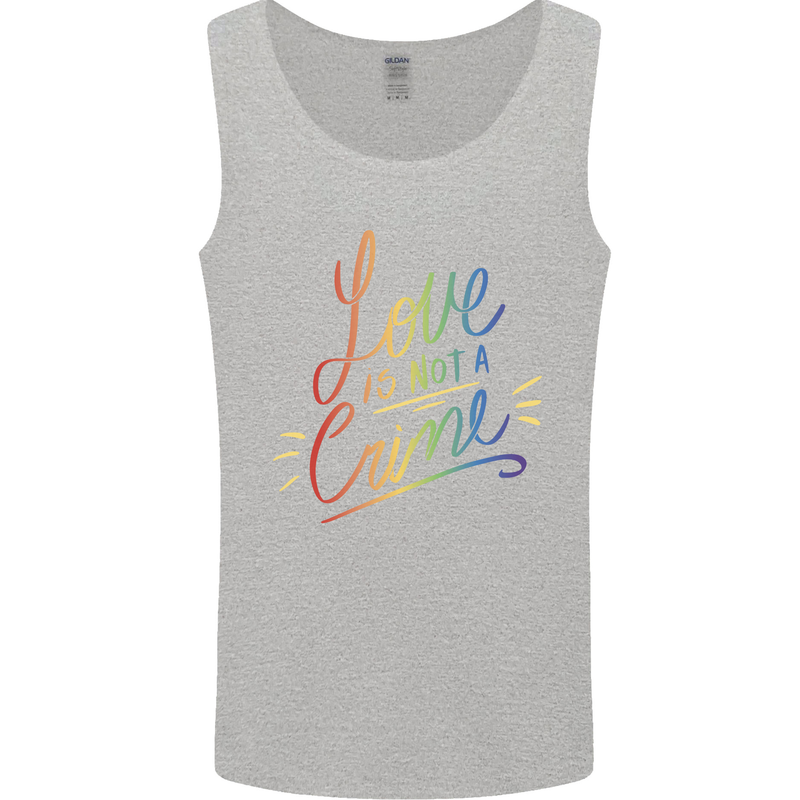 Love is Not a Crime LGBT Gay Awareness Mens Vest Tank Top Sports Grey