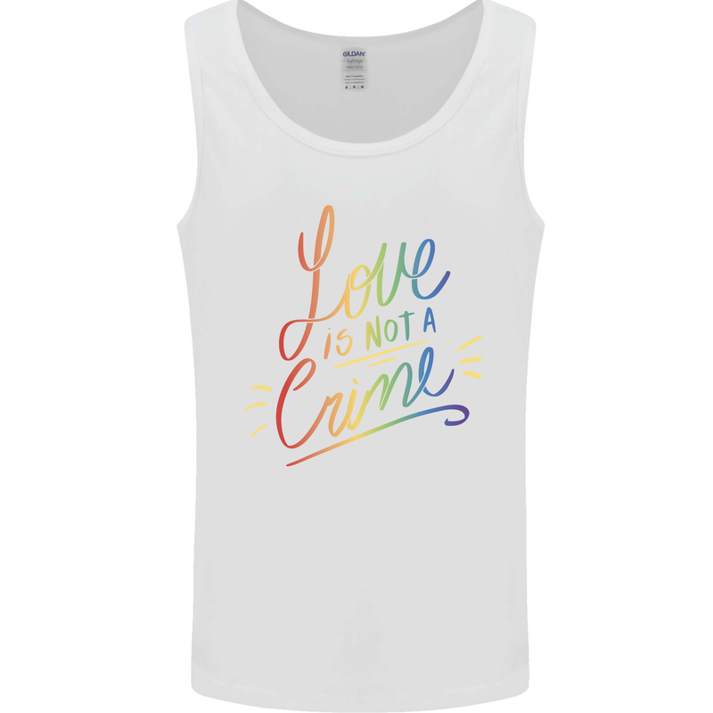 Love is Not a Crime LGBT Gay Awareness Mens Vest Tank Top White