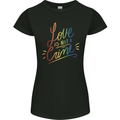 Love is Not a Crime LGBT Gay Awareness Womens Petite Cut T-Shirt Black