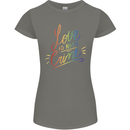 Love is Not a Crime LGBT Gay Awareness Womens Petite Cut T-Shirt Charcoal