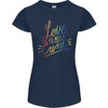 Love is Not a Crime LGBT Gay Awareness Womens Petite Cut T-Shirt Navy Blue