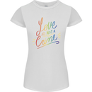 Love is Not a Crime LGBT Gay Awareness Womens Petite Cut T-Shirt White