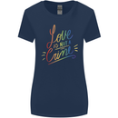 Love is Not a Crime LGBT Gay Awareness Womens Wider Cut T-Shirt Navy Blue