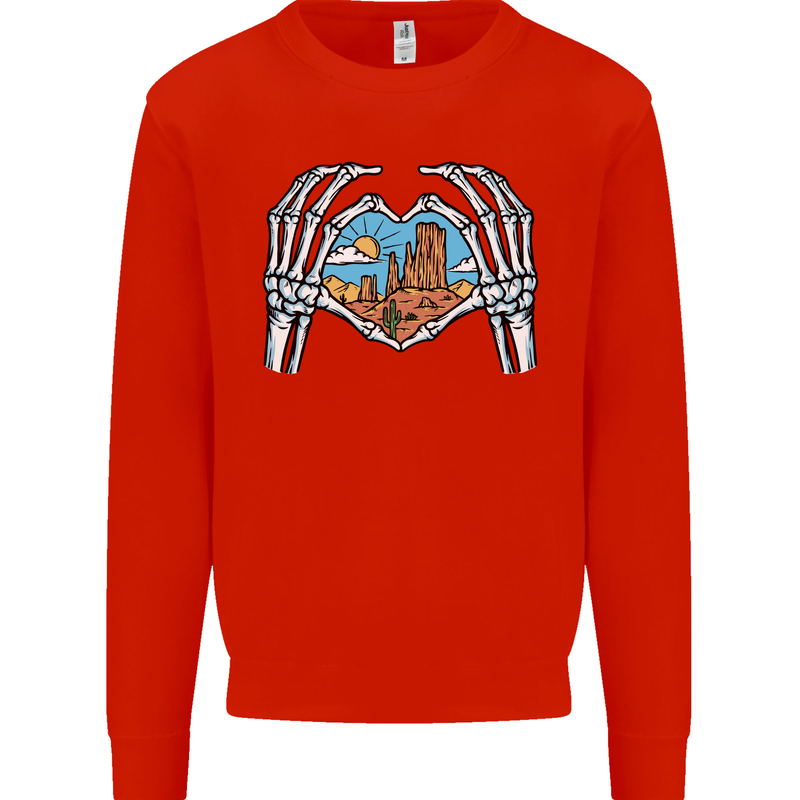 Love the Desert Safari Sand Cruising Kids Sweatshirt Jumper Bright Red
