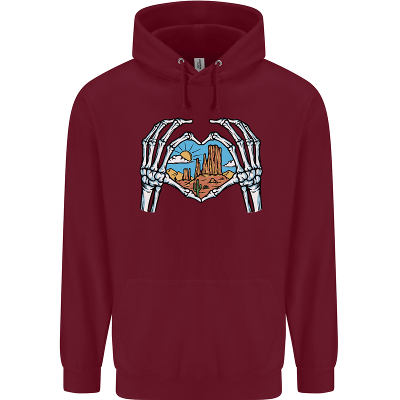 Love the Desert Safari Sand Cruising Mens 80% Cotton Hoodie Maroon