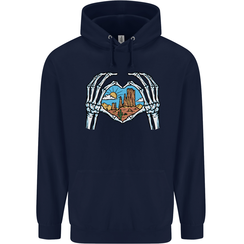 Love the Desert Safari Sand Cruising Mens 80% Cotton Hoodie Navy Blue