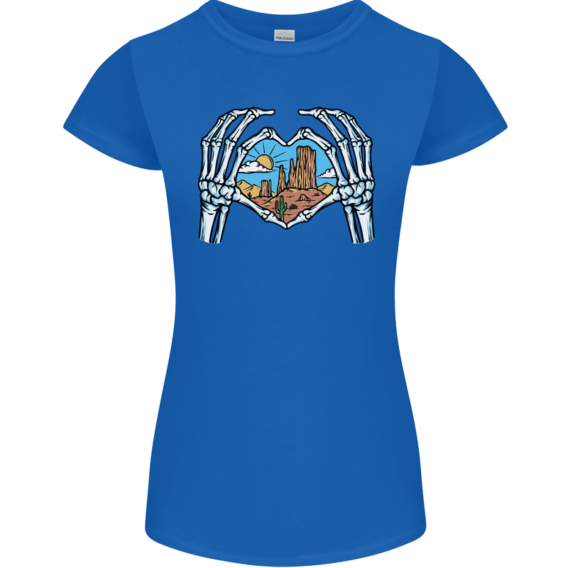 Love the Desert Safari Sand Cruising Womens Petite Cut T-Shirt Royal Blue