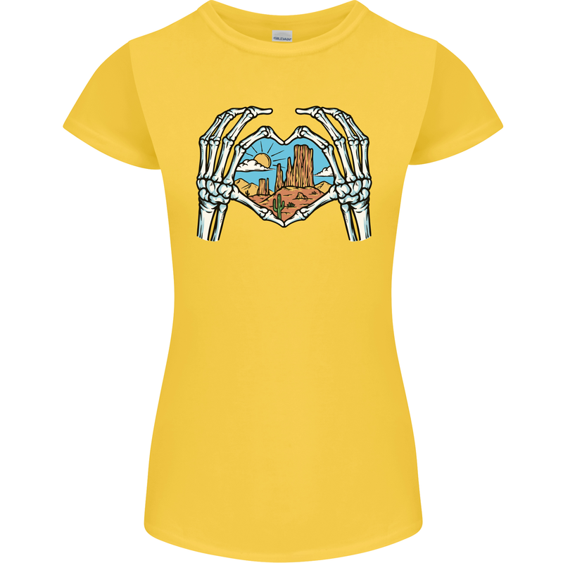 Love the Desert Safari Sand Cruising Womens Petite Cut T-Shirt Yellow