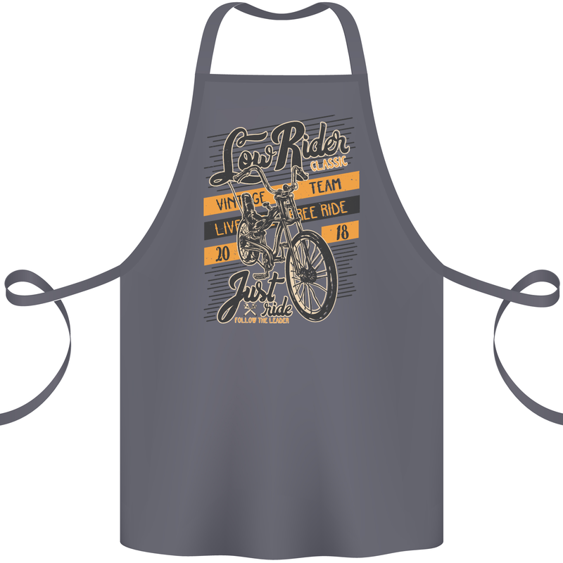 Low Rider Classic Chopper Biker Motorcycle Cotton Apron 100% Organic Steel