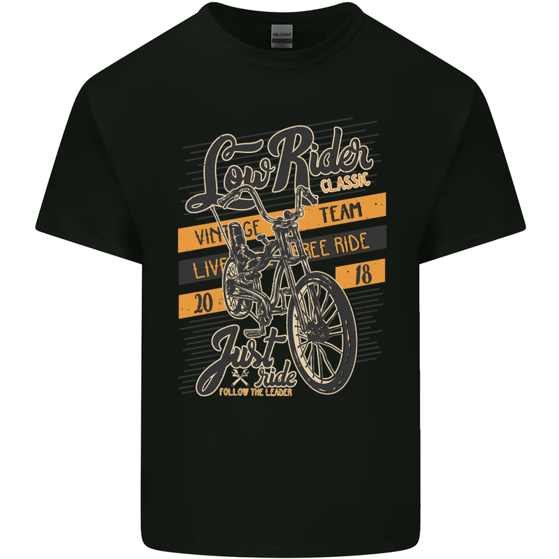 Low Rider Classic Chopper Biker Motorcycle Kids T-Shirt Childrens Black