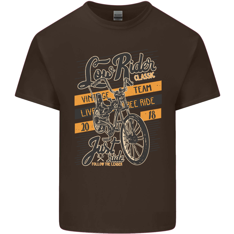 Low Rider Classic Chopper Biker Motorcycle Kids T-Shirt Childrens Chocolate