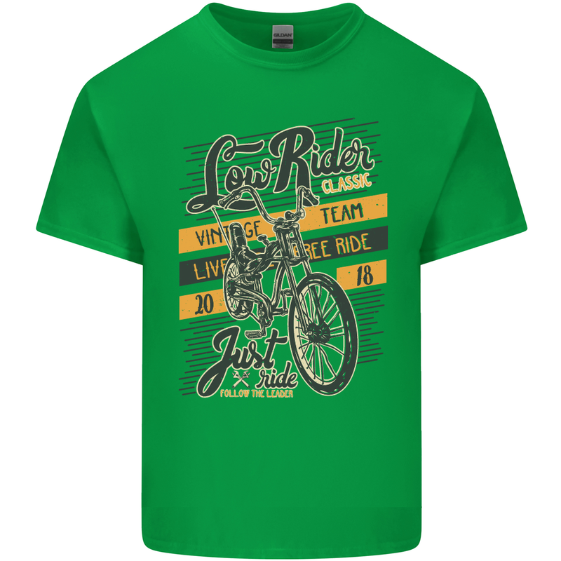 Low Rider Classic Chopper Biker Motorcycle Kids T-Shirt Childrens Irish Green