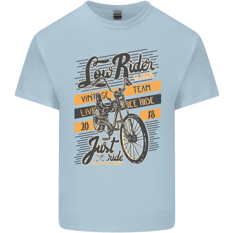 Low Rider Classic Chopper Biker Motorcycle Kids T-Shirt Childrens Light Blue