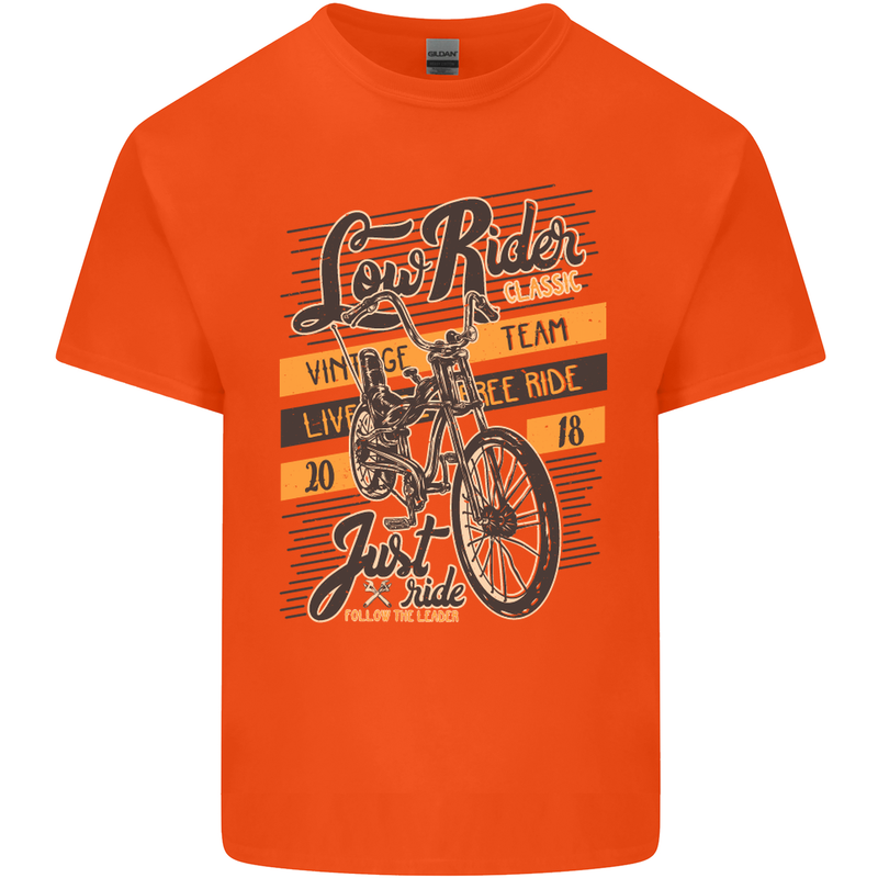 Low Rider Classic Chopper Biker Motorcycle Kids T-Shirt Childrens Orange