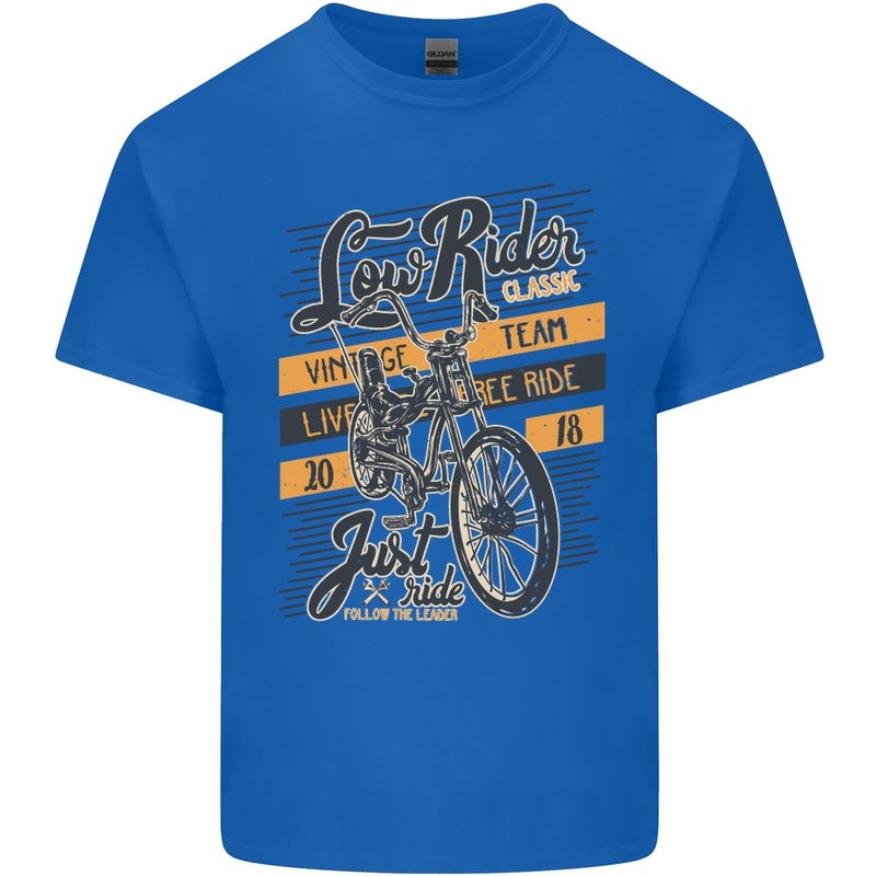 Low Rider Classic Chopper Biker Motorcycle Kids T-Shirt Childrens Royal Blue