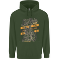 Low Rider Classic Chopper Biker Motorcycle Mens 80% Cotton Hoodie Forest Green
