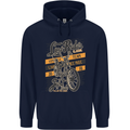 Low Rider Classic Chopper Biker Motorcycle Mens 80% Cotton Hoodie Navy Blue