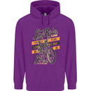 Low Rider Classic Chopper Biker Motorcycle Mens 80% Cotton Hoodie Purple