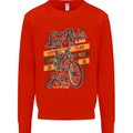 Low Rider Classic Chopper Biker Motorcycle Mens Sweatshirt Jumper Bright Red