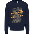 Low Rider Classic Chopper Biker Motorcycle Mens Sweatshirt Jumper Navy Blue