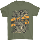 Low Rider Classic Chopper Biker Motorcycle Mens T-Shirt Cotton Gildan Military Green