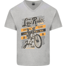 Low Rider Classic Chopper Biker Motorcycle Mens V-Neck Cotton T-Shirt Sports Grey