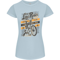 Low Rider Classic Chopper Biker Motorcycle Womens Petite Cut T-Shirt Light Blue