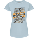 Low Rider Classic Chopper Biker Motorcycle Womens Petite Cut T-Shirt Light Blue