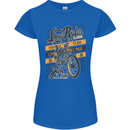 Low Rider Classic Chopper Biker Motorcycle Womens Petite Cut T-Shirt Royal Blue