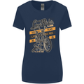 Low Rider Classic Chopper Biker Motorcycle Womens Wider Cut T-Shirt Navy Blue