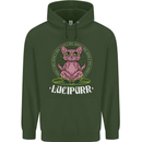 Lucipurr Demonic Hail Satan Cat Evil Childrens Kids Hoodie Forest Green