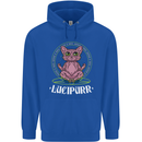Lucipurr Demonic Hail Satan Cat Evil Childrens Kids Hoodie Royal Blue